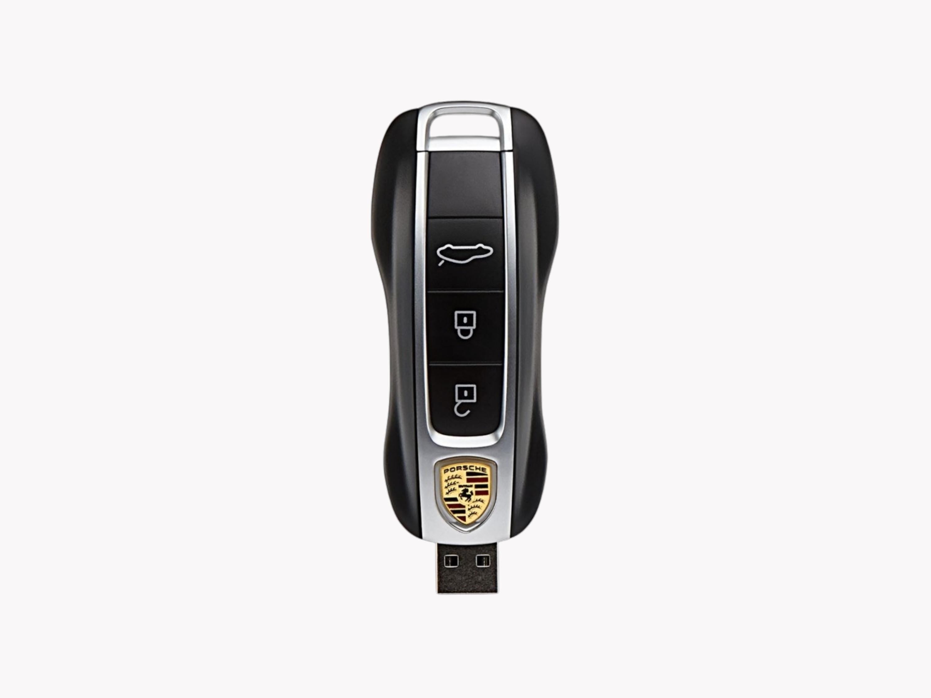 Porsche USB Stick 64GB Ignition Key Design | Black Chrome