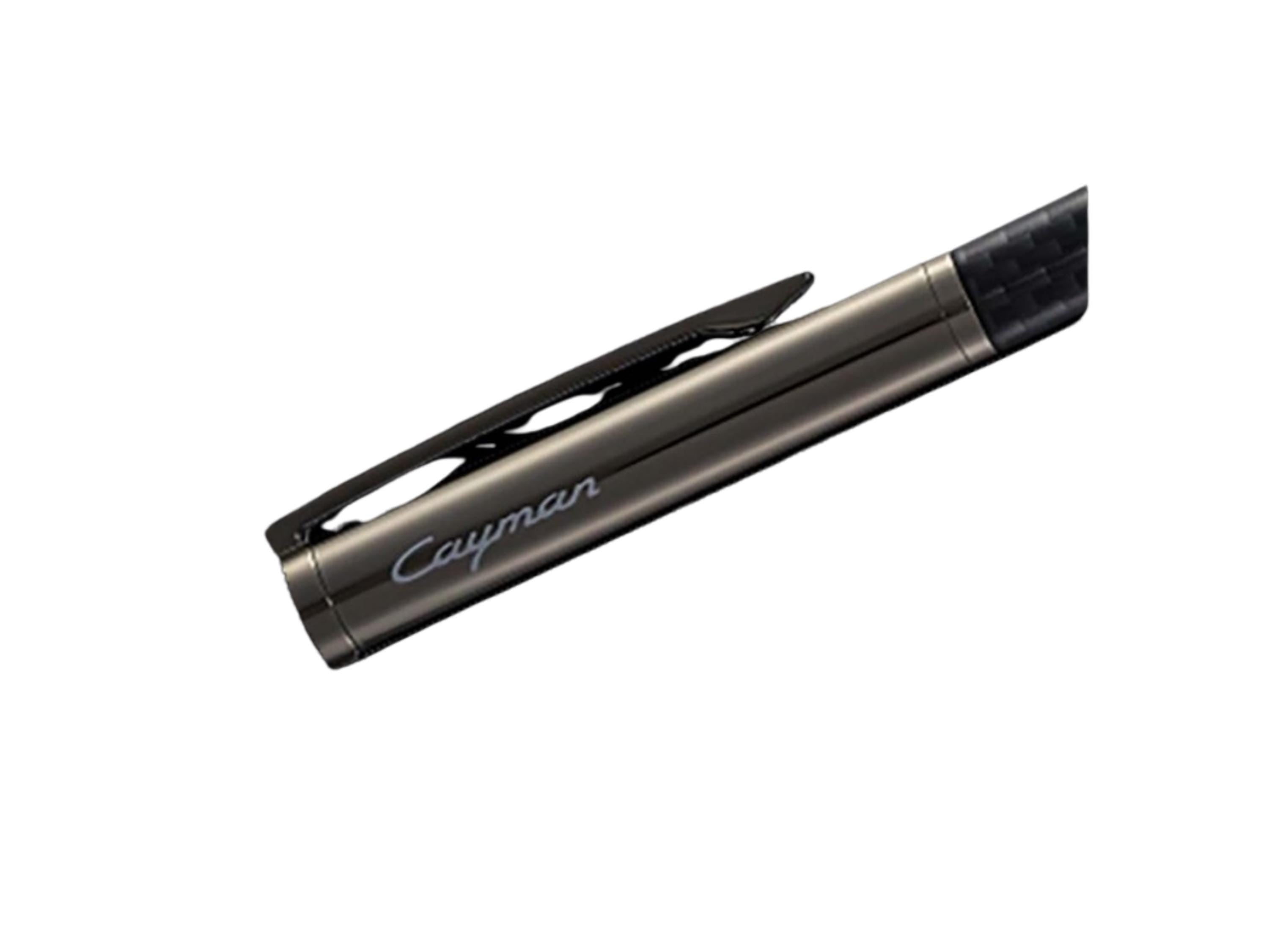Porsche Cayman Rollerball Pen: Carbon Fiber Design, Dark Grey Metallic