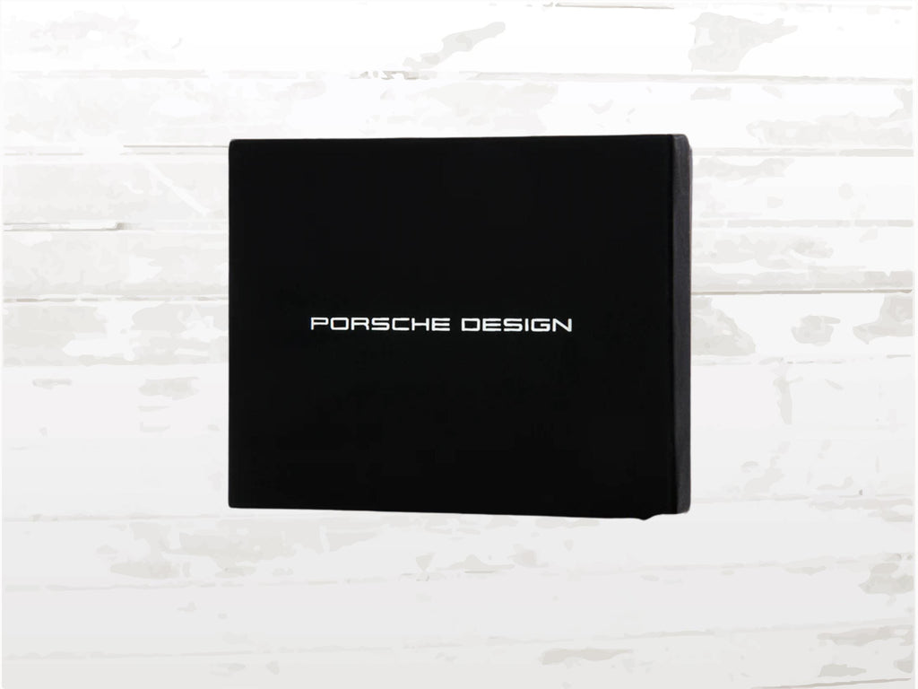 Porsche Design Leather Keyring: Woven leather Black Cord, Gift Box