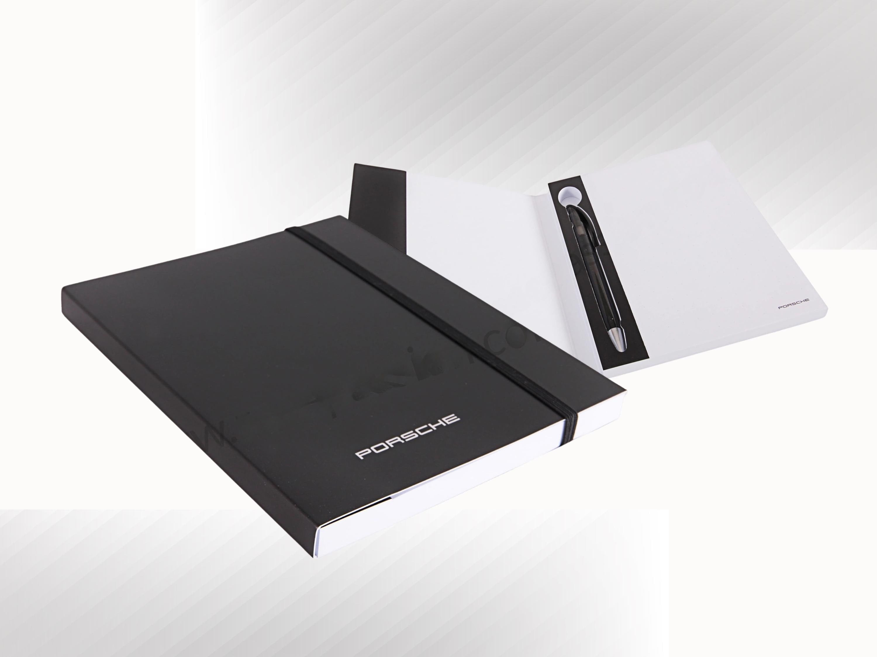 Porsche Notebook with Pen Essential | Black | Made in Germany | A5 Notepad