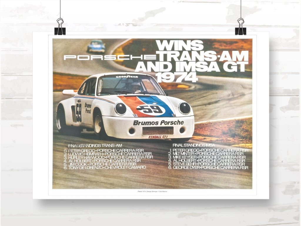Porsche Poster Trans-Am & IMSA GT 1974 Poster, Brumos Porsche Racing