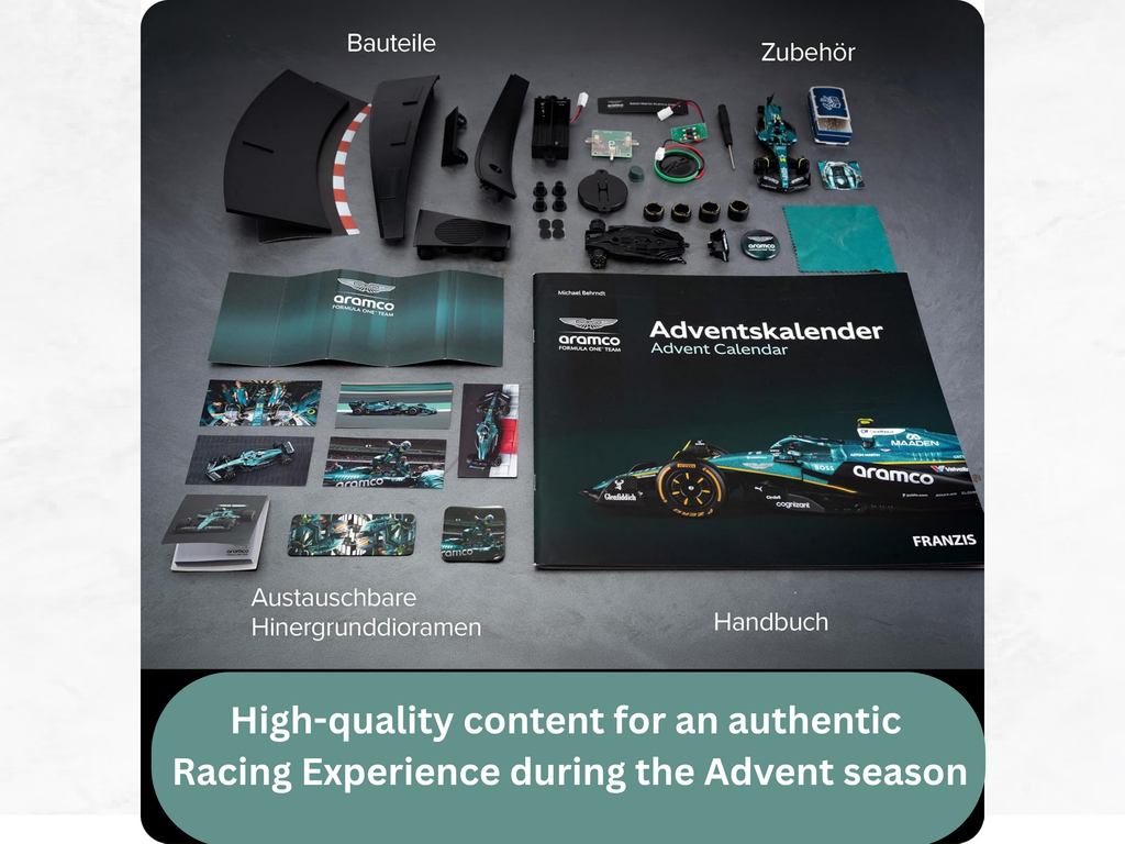 Aston Martin Racing F1 Advent Calendar 2026 | 1:43 Die-Cast AMR25 Model | 24-Day Build Kit