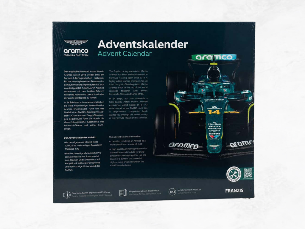 Aston Martin Racing F1 Advent Calendar 2026 | 1:43 Die-Cast AMR25 Model | 24-Day Build Kit