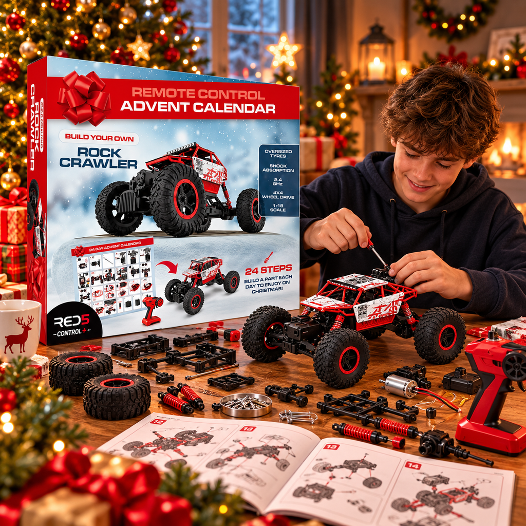 RED5 Remote Control Rock Crawler Car Advent Calendar – Build Your Own 1:18 Scale RC Truck | 24-Day Christmas Countdown