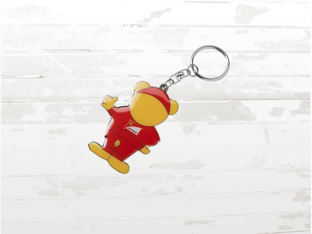 Ferrari Teddy Bear Keyring Red | F1 Racing Keychain | Collectible Gift