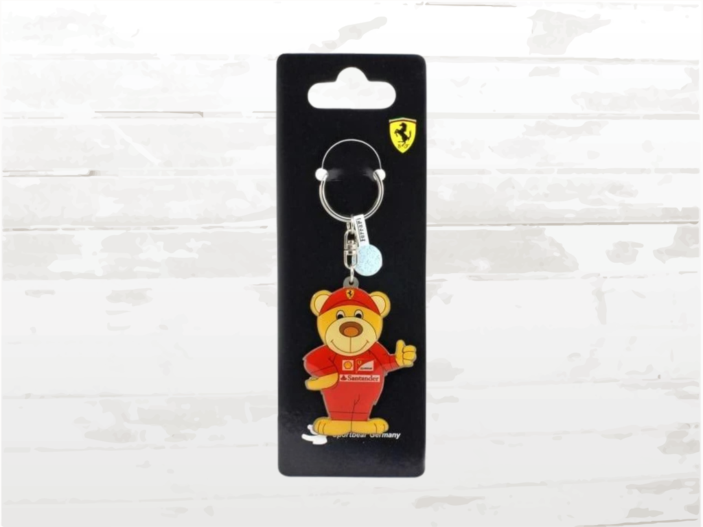 Ferrari Teddy Bear Keyring Red | F1 Racing Keychain | Collectible Gift