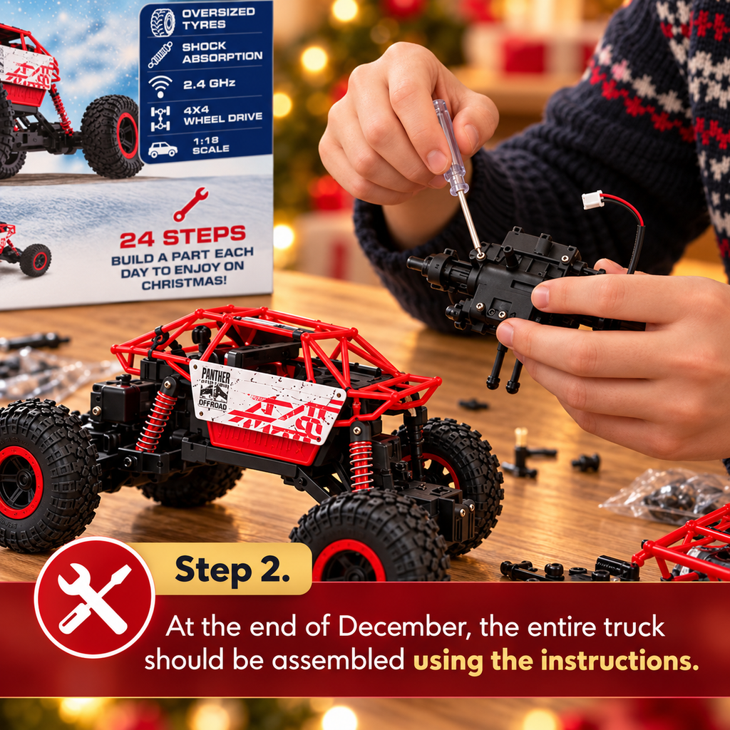 RED5 Remote Control Rock Crawler Car Advent Calendar – Build Your Own 1:18 Scale RC Truck | 24-Day Christmas Countdown