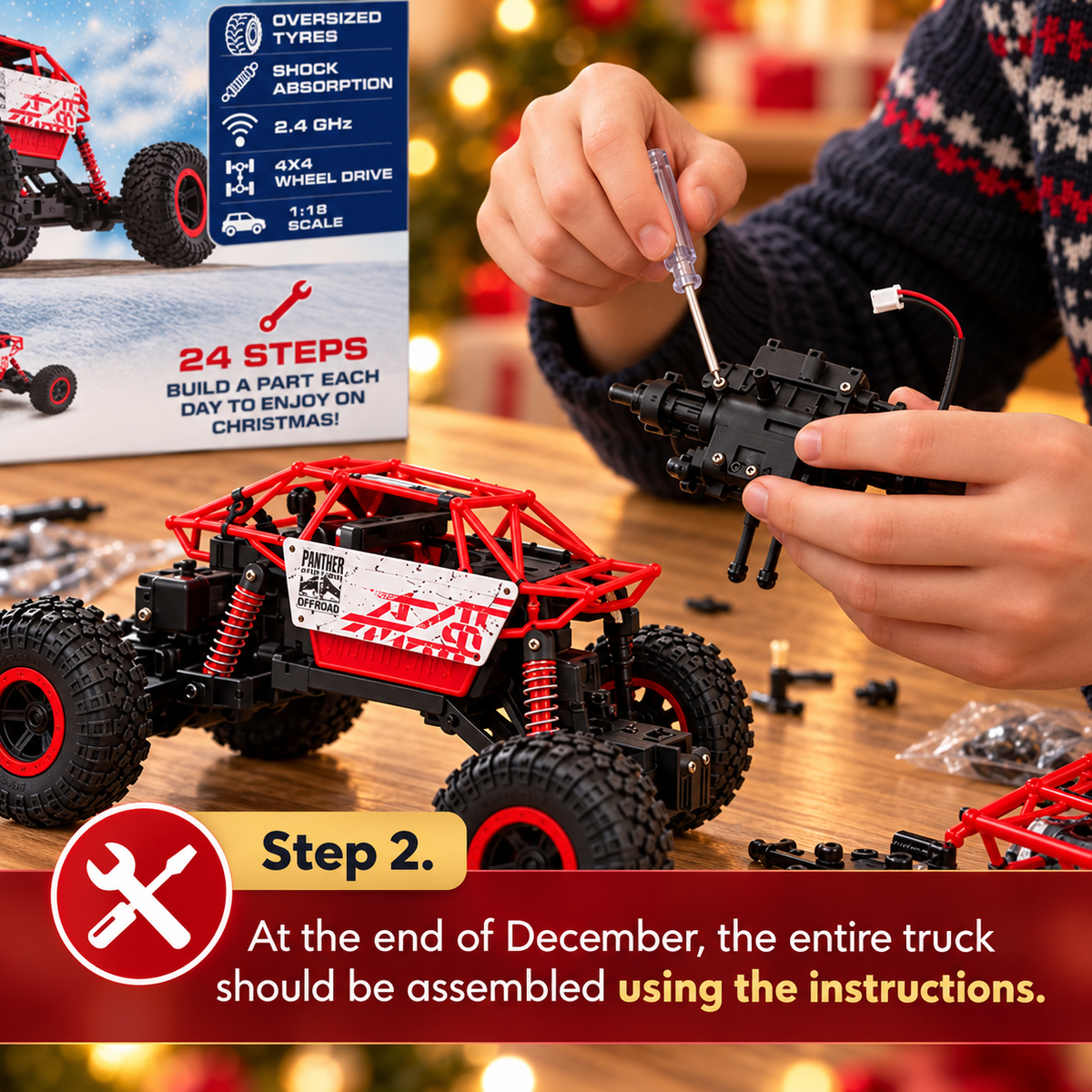 RED5 Remote Control Rock Crawler Car Advent Calendar – Build Your Own 1:18 Scale RC Truck | 24-Day Christmas Countdown