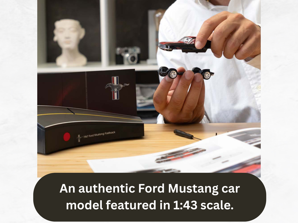 Ford Mustang 1967 Fastback Advent Calendar | 1:43 Die-Cast Model | V8 Engine Sound | 24-Day Build Kit