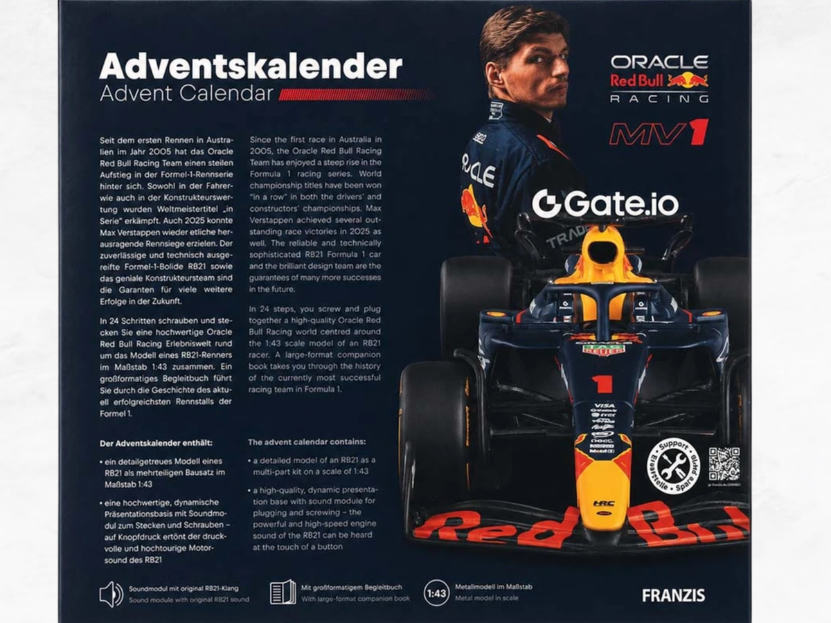 Red Bull Racing RB21 F1 Advent Calendar 2026 | 1:43 Die-Cast Model Kit | 24-Day Build