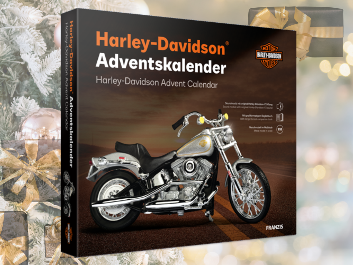 Harley-Davidson FXST Softail 1984 Advent Calendar | 1:18 Scale Model Kit with Sound | Franzis 67284