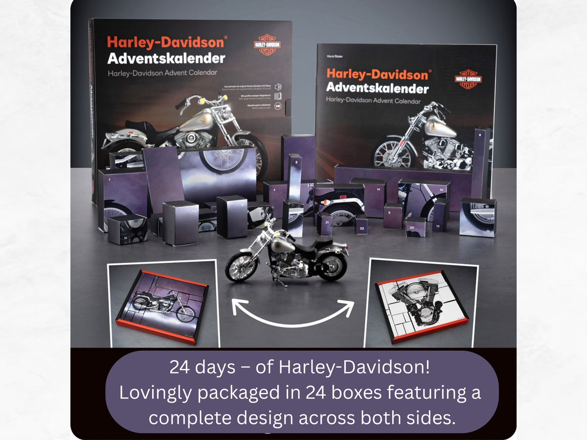 Harley-Davidson FXST Softail 1984 Advent Calendar | 1:18 Scale Model Kit with Sound | Franzis 67284