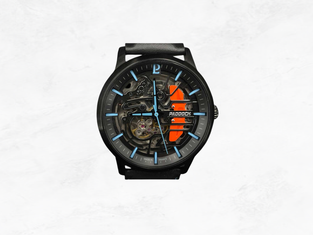 Pierre Lannier Automatic Motorsport Watch, Skeleton Dial, Double Leather Strap, Racing Collector Gift