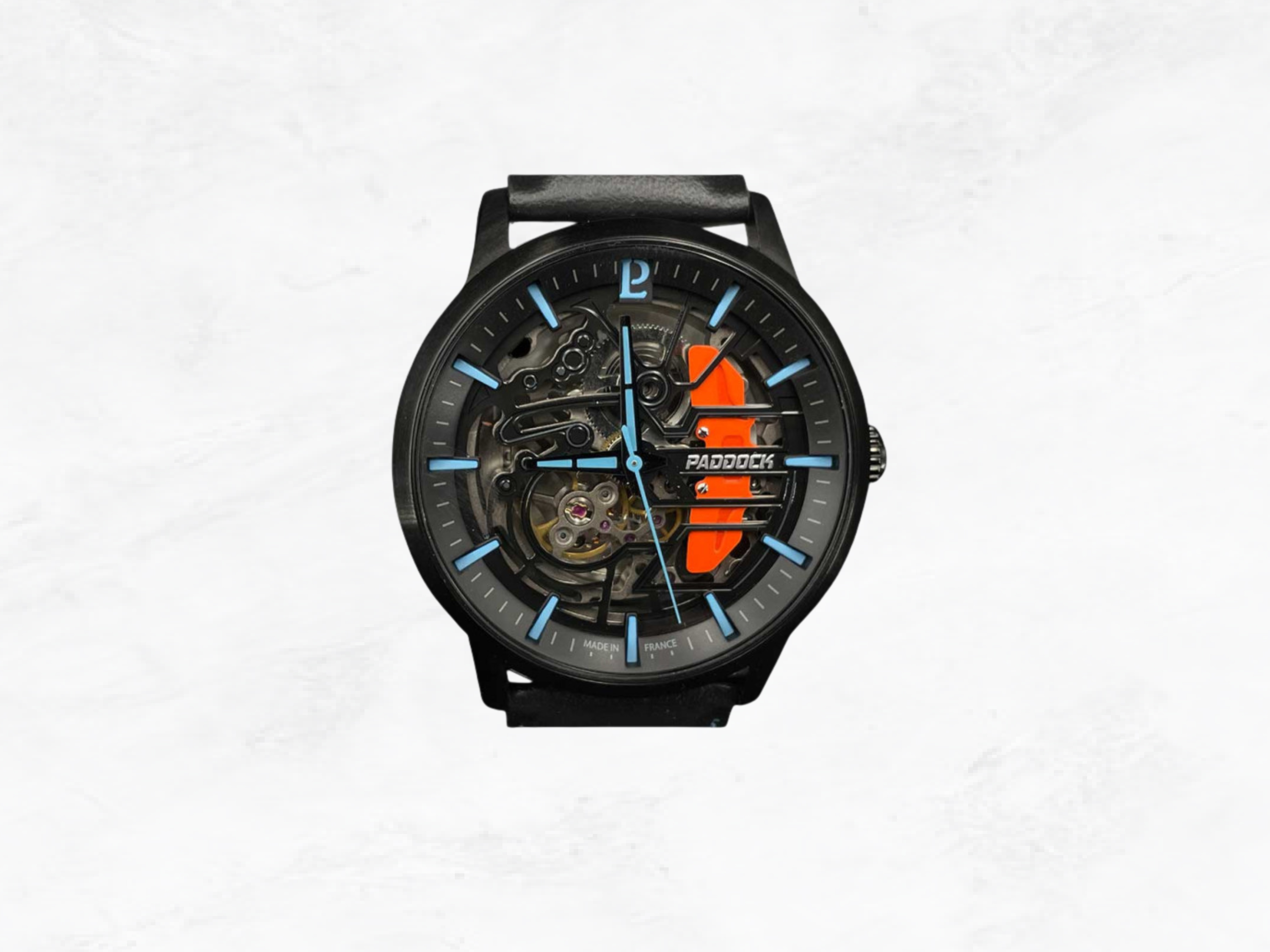 Pierre Lannier Automatic Motorsport Watch, Skeleton Dial, Double Leather Strap, Racing Collector Gift