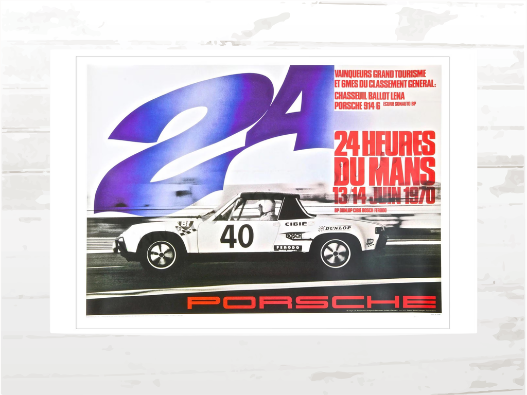 Porsche Poster 914/6 GT  24H  Le Mans 1970, the Grand Touring class winner
