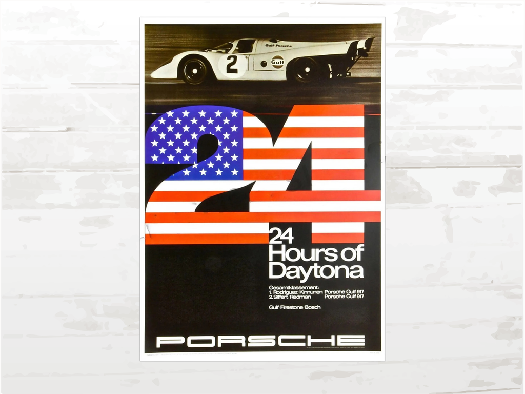 Porsche Poster 917K Daytona, 24 hr of Daytona USA victory in 1970