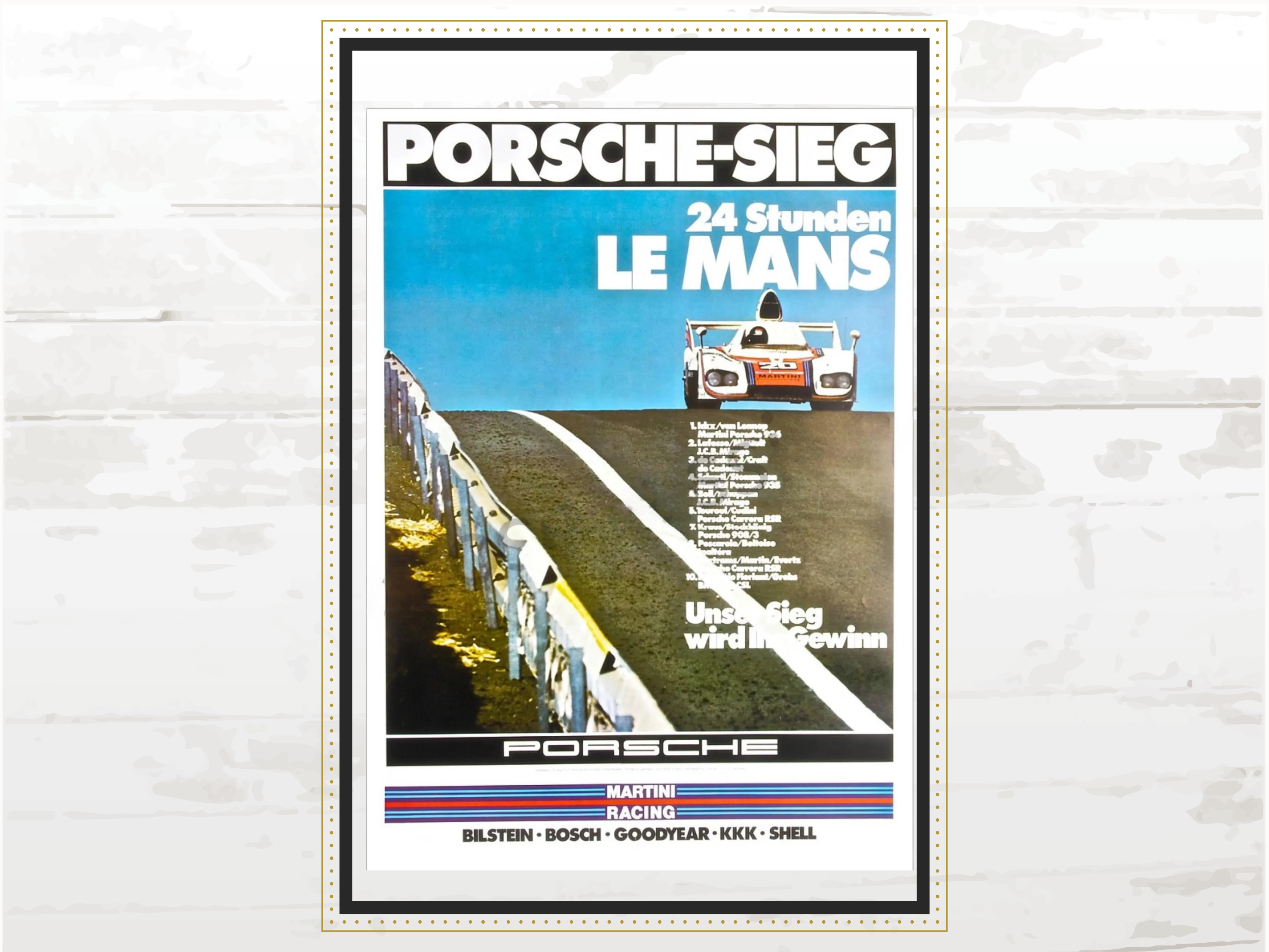 Porsche Poster  24H le Mans 936, 1976 Martini Racing Victory