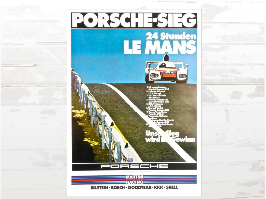 Porsche Poster  24H le Mans 936, 1976 Martini Racing Victory