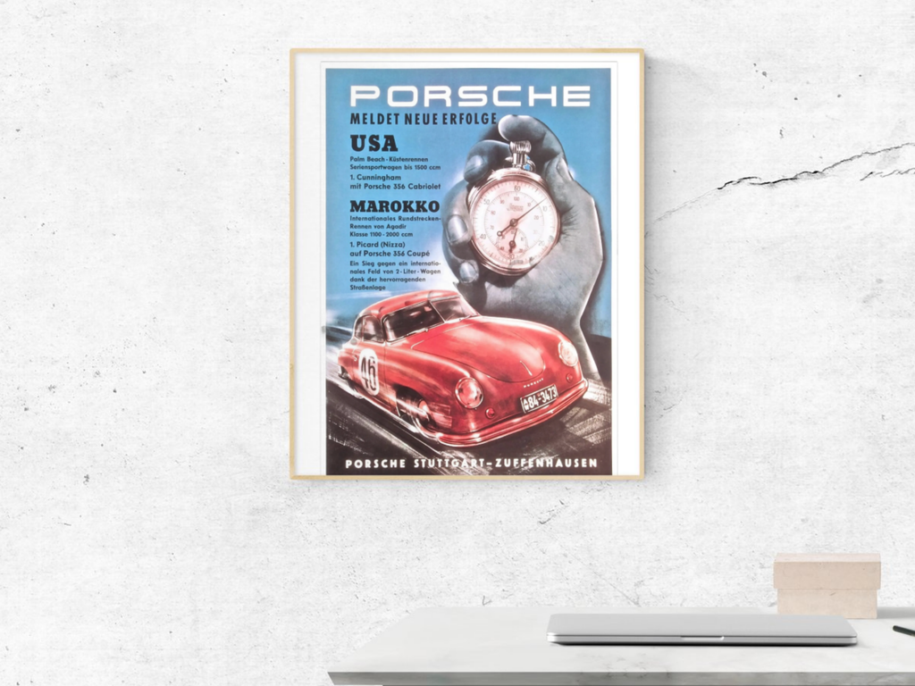 Porsche Poster 356 Cabriolet: USA/Morocco Victories