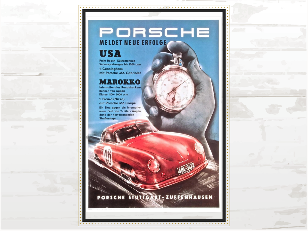 Porsche Poster 356 Cabriolet: USA/Morocco Victories