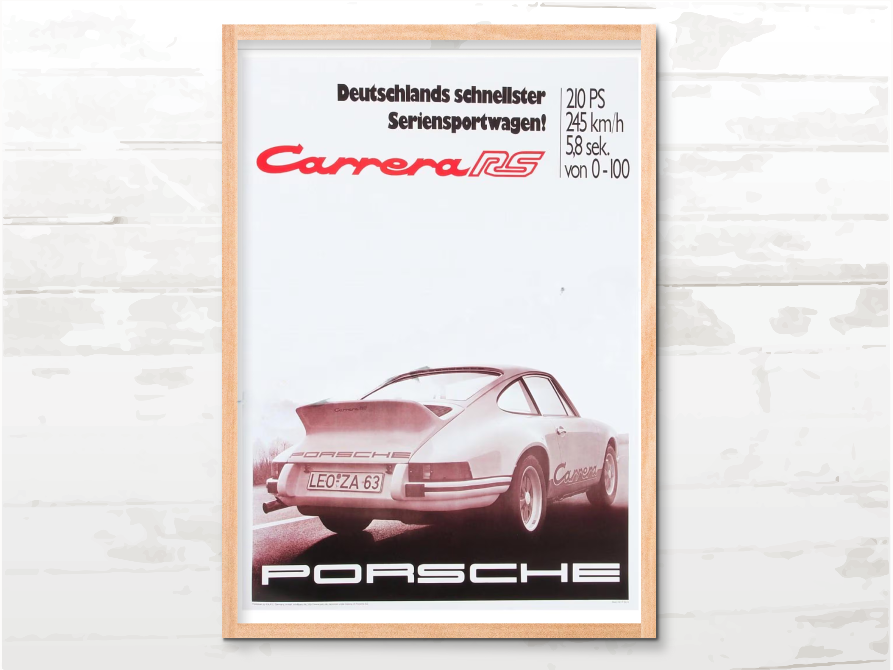 Porsche Poster 911 Carrera RS 2.7 poster, Porsche Fan Gift, Racing Memorabilia
