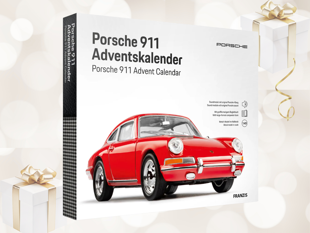 Porsche 911 Advent Calendar | Red | 1:43 Scale Model Kit with Engine Sound