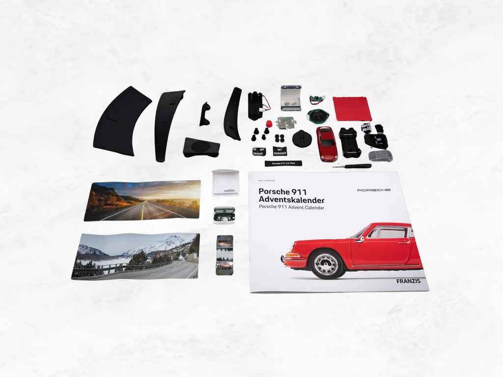Porsche 911 Advent Calendar | Red | 1:43 Scale Model Kit with Engine Sound