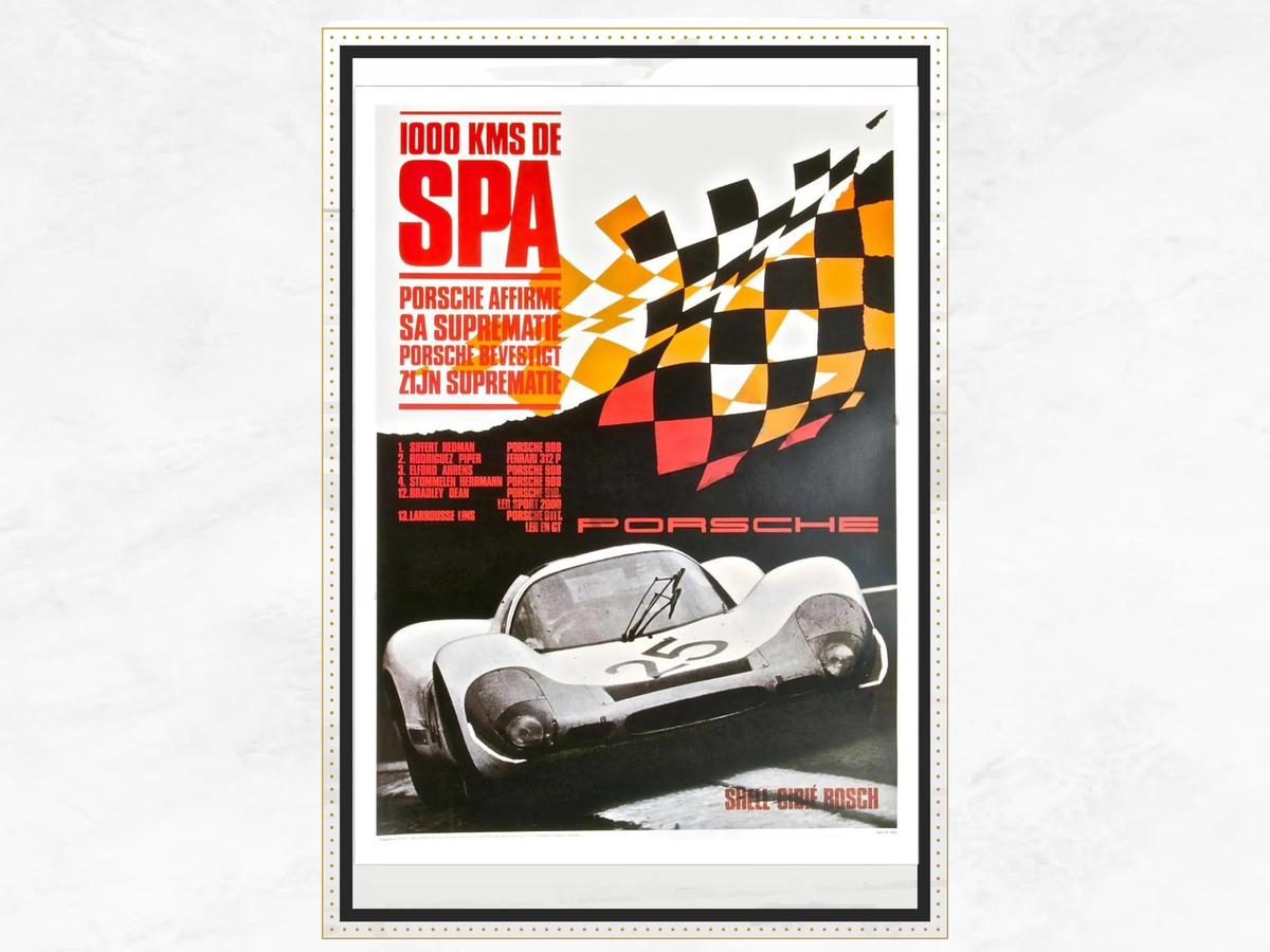 Porsche Poster – 1000 KM Spa | 910, 908 & 911 | Racing Memorabilia | 70x50 cm