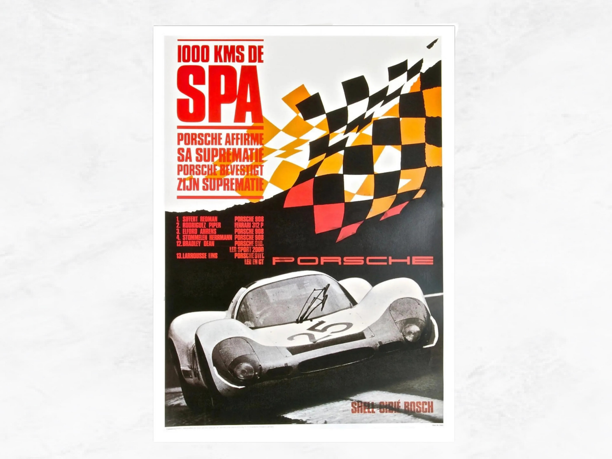 Porsche Poster – 1000 KM Spa | 910, 908 & 911 | Racing Memorabilia | 70x50 cm