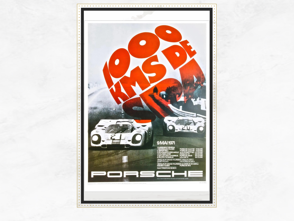 Porsche Poster – 1000 KM Spa 1971 | 917 & 908 | Racing Memorabilia | 70x50 cm