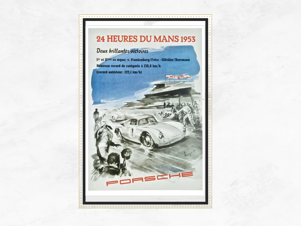 Porsche Poster Le Mans 1953  | Classic Motorsport Print | 70x50 cm