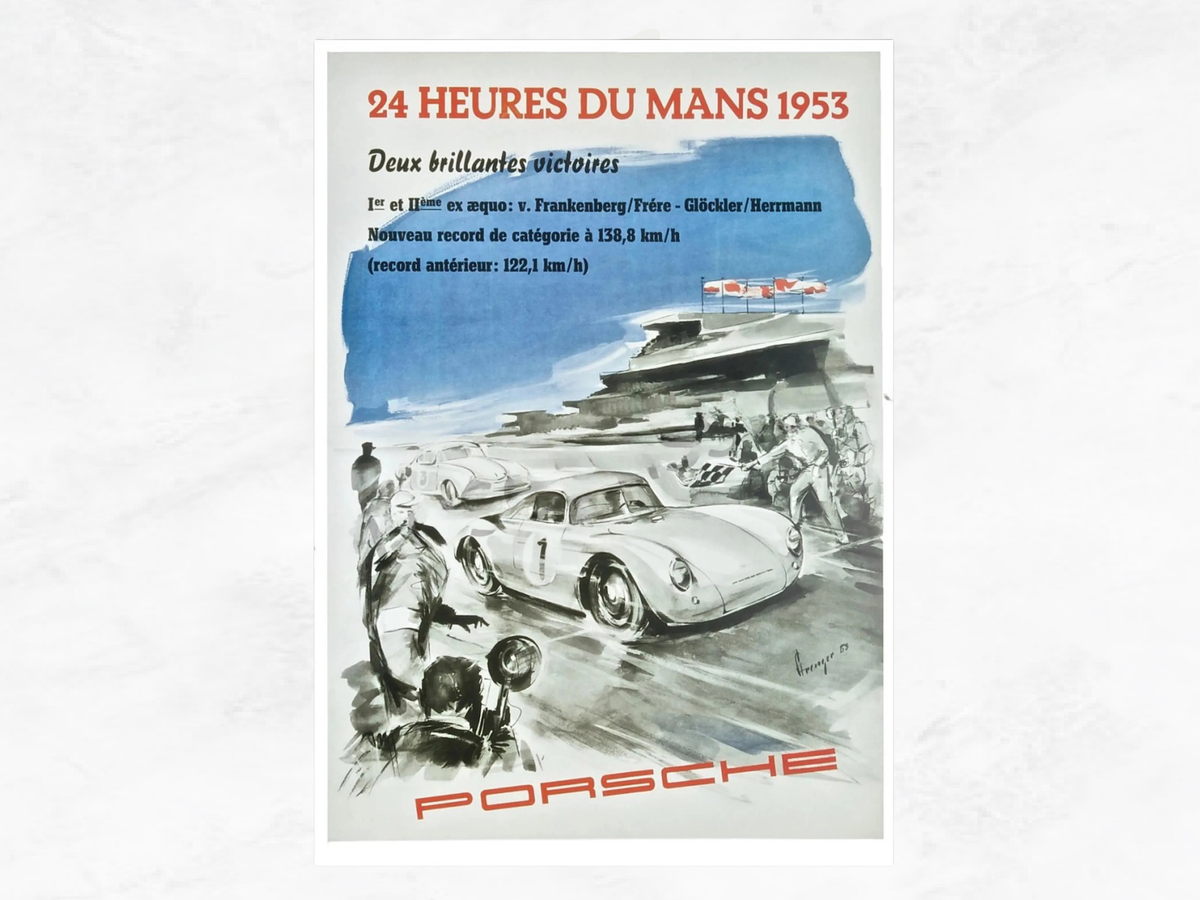 Porsche Poster Le Mans 1953  | Classic Motorsport Print | 70x50 cm