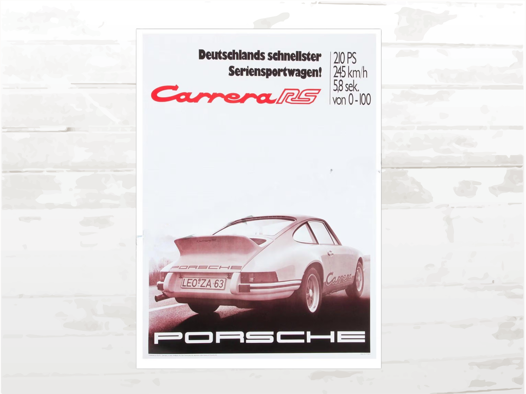 Porsche Poster 911 Carrera RS 2.7 poster, Porsche Fan Gift, Racing Memorabilia