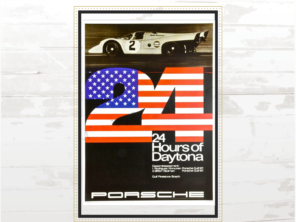 Porsche Poster 917K Daytona, 24 hr of Daytona USA victory in 1970