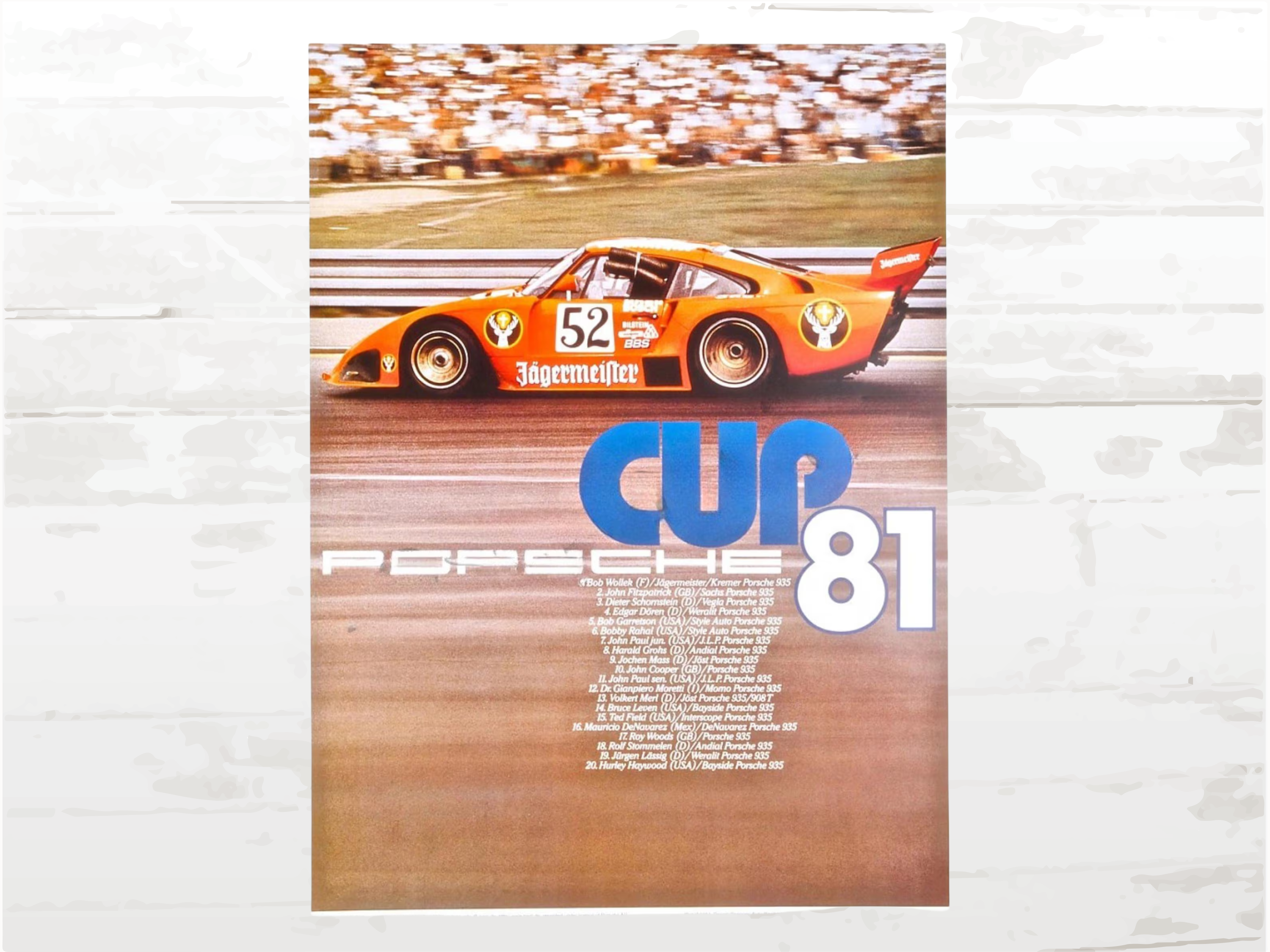 Porsche Poster 935 CUP 1981 Poster I Classic Racing Memorabili | Unique Gift for Car Fans