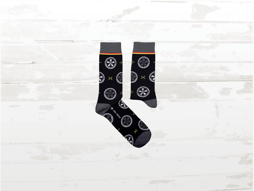Porsche 911 Fuchs Wheel Socks | Classic Car Enthusiast Socks | Porsche Fan Socks