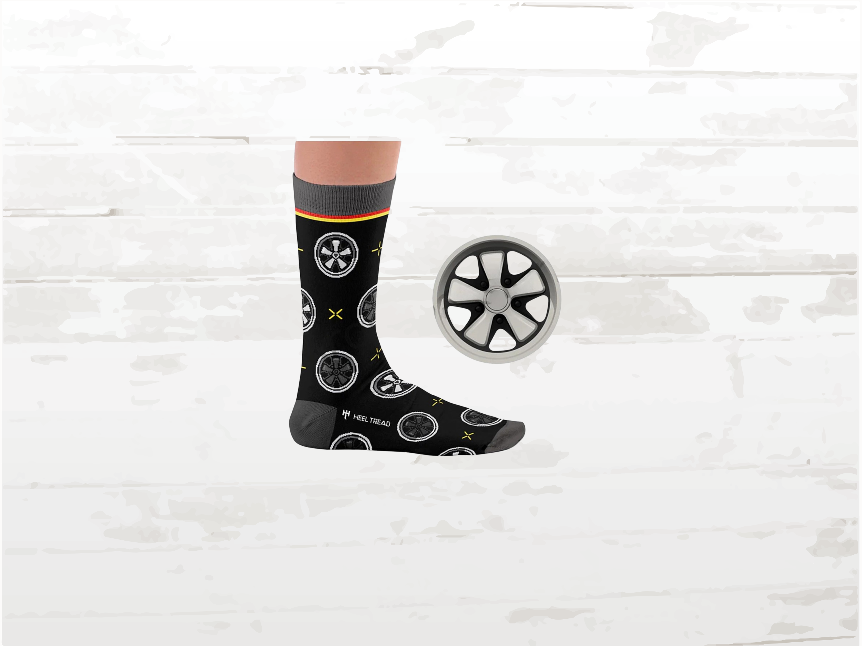 Porsche 911 Fuchs Wheel Socks | Classic Car Enthusiast Socks | Porsche Fan Socks