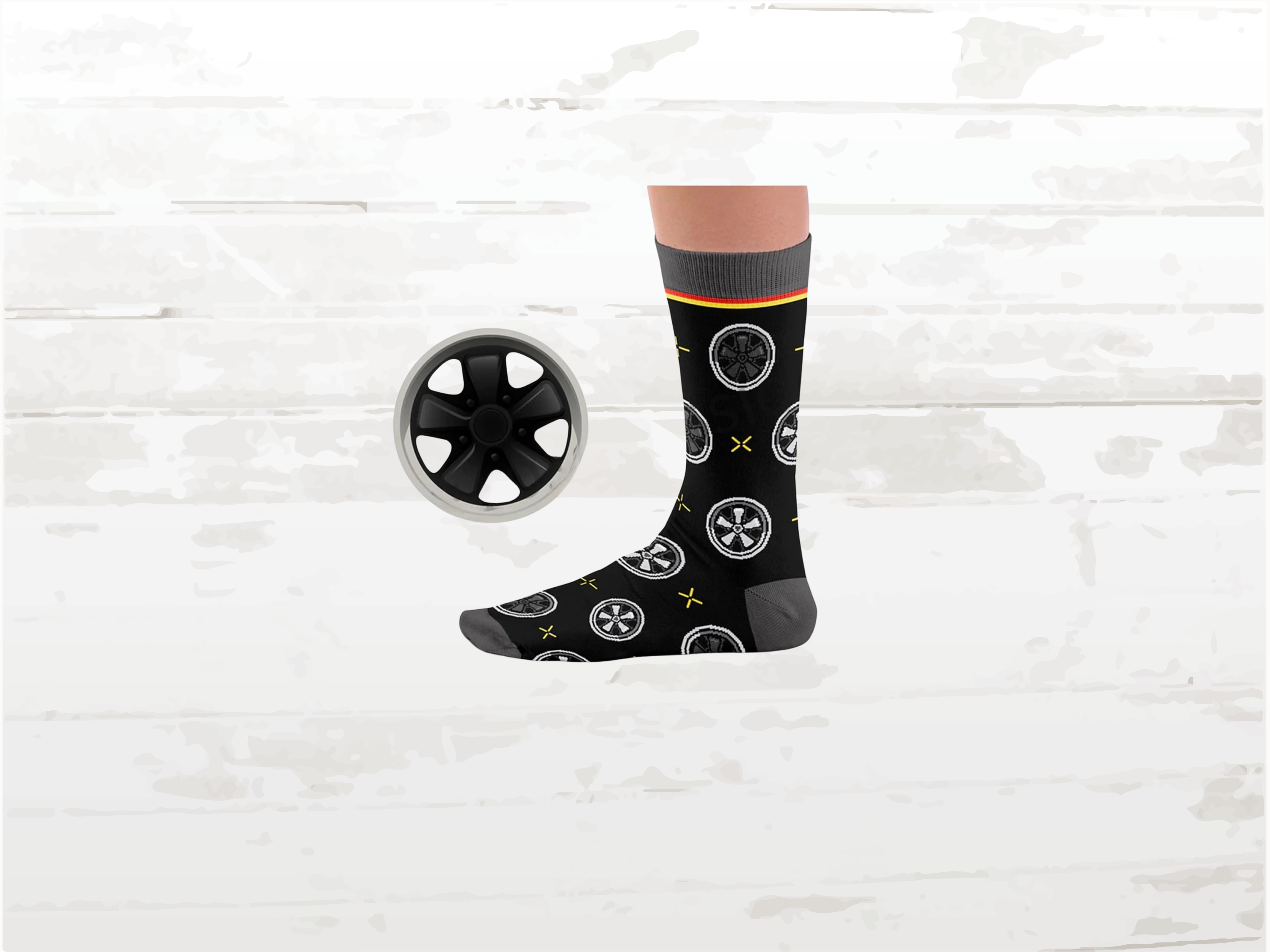 Porsche 911 Fuchs Wheel Socks | Classic Car Enthusiast Socks | Porsche Fan Socks