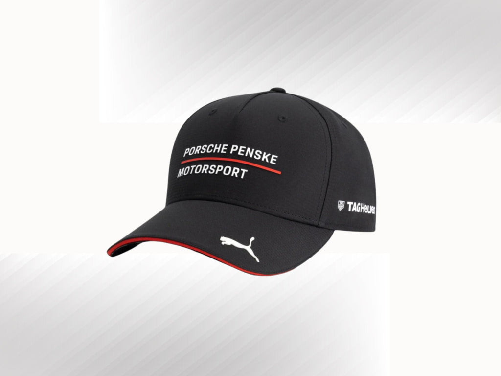 Porsche Motorsport Hat: Black Racing Cap with Sponsor Logos