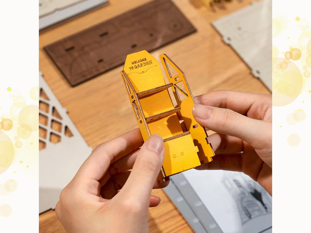 DIY Garden Book Nook Kit: Greenhouse Shelf Insert, French Style Miniature