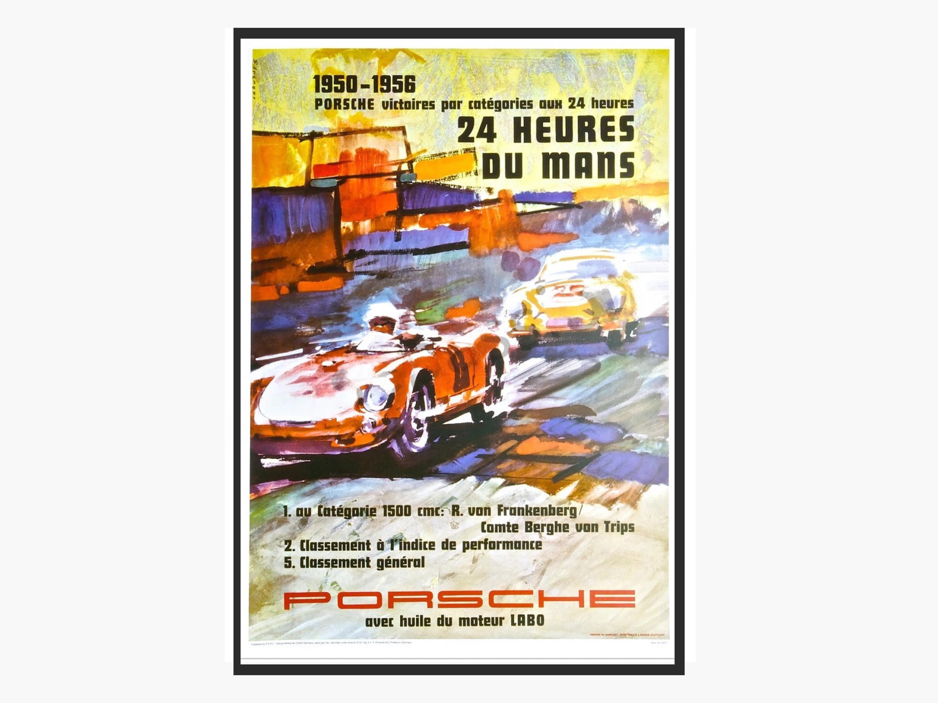 Porsche poster, 24 Hours of Le Mans 1956 Poster, Racing Memorabilia Wall Art