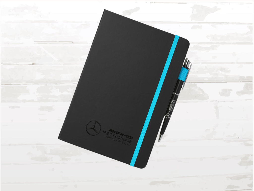 Mercedes AMG F1 Notepad with Pen: Hamilton/Russell Fan Stationery