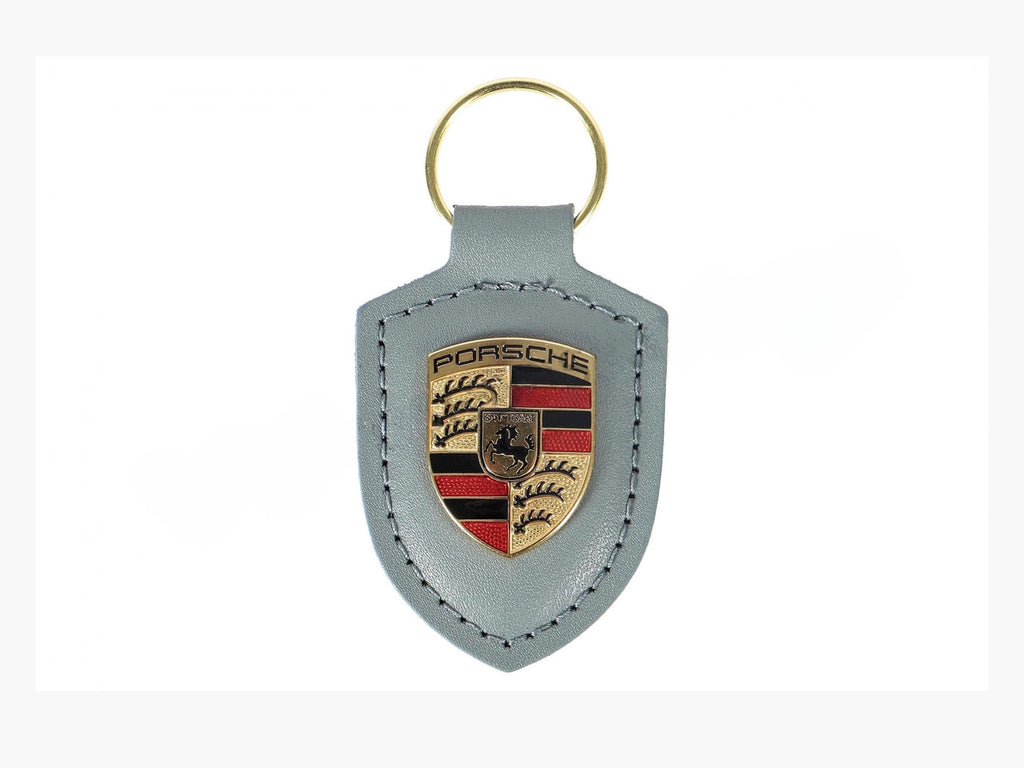 Porsche Crest Keyring Shade Green Leather | Metal Crest Keychain | Premium Gift