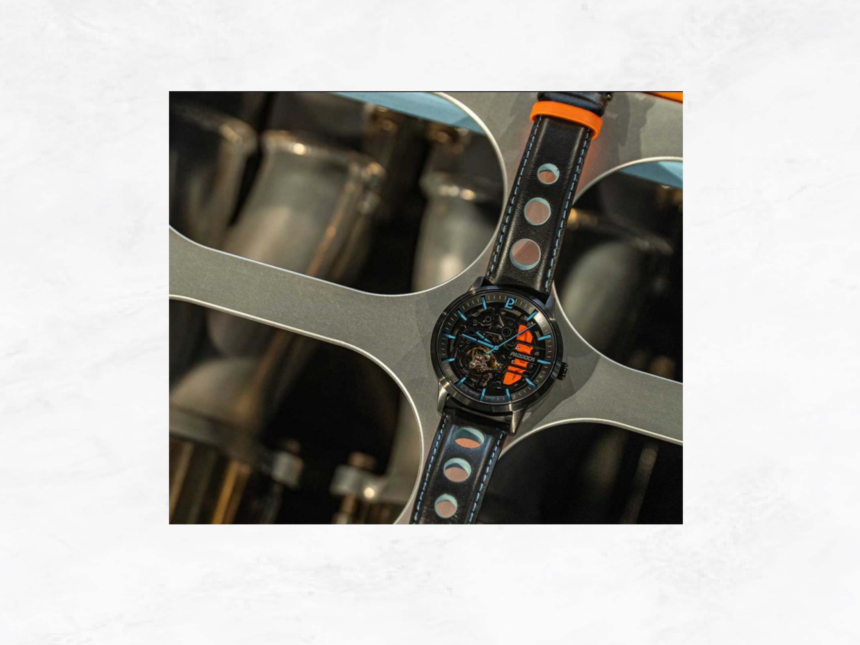 Pierre Lannier Automatic Motorsport Watch, Skeleton Dial, Double Leather Strap, Racing Collector Gift