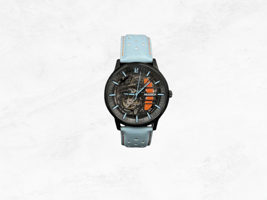 Pierre Lannier Automatic Motorsport Watch, Skeleton Dial, Double Leather Strap, Racing Collector Gift