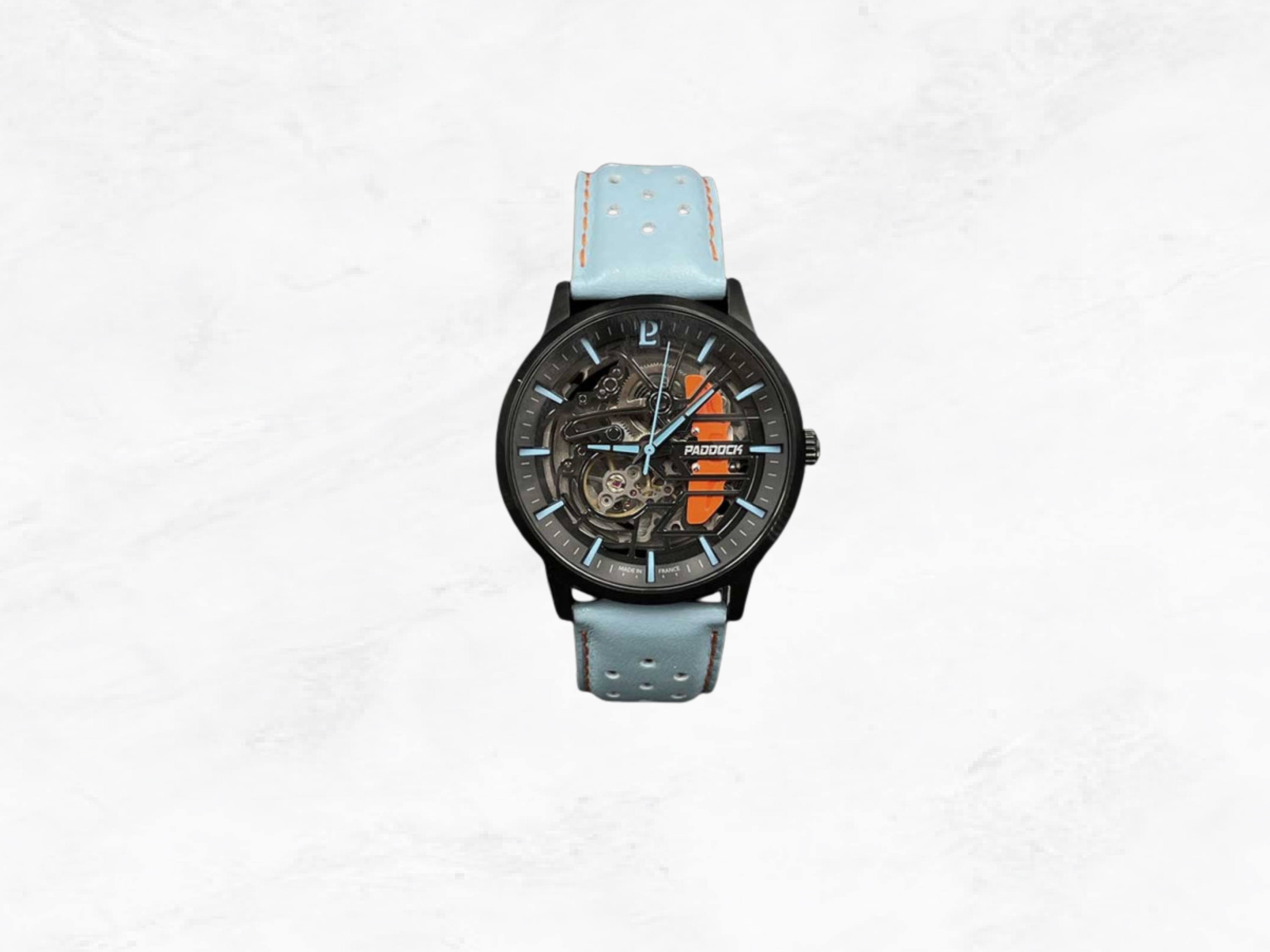 Pierre Lannier Automatic Motorsport Watch, Skeleton Dial, Double Leather Strap, Racing Collector Gift