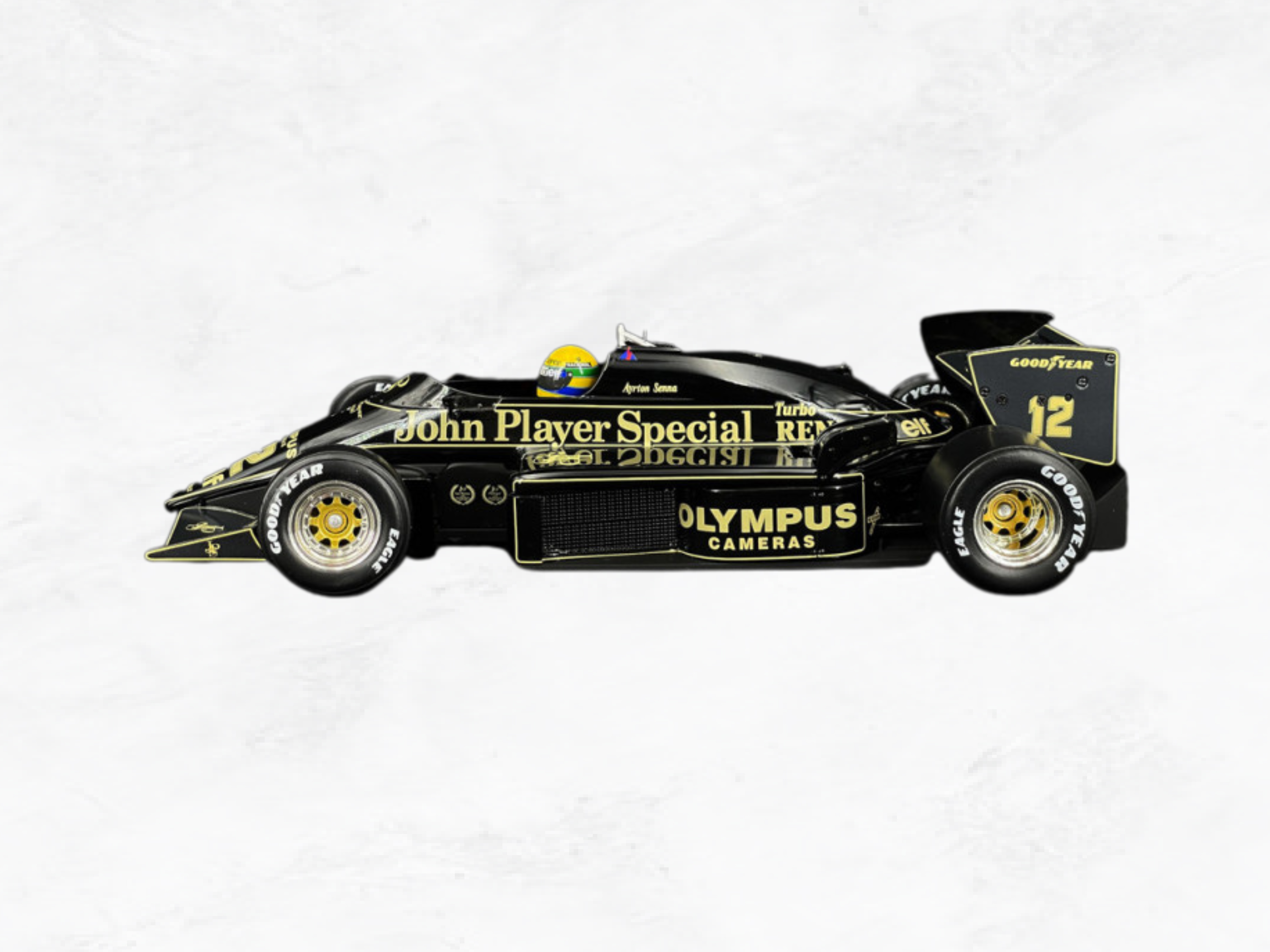Ayrton Senna Lotus 97T Monaco 1985, 1:18 Scale Model, Black Gold JPS Livery, Opening Hood