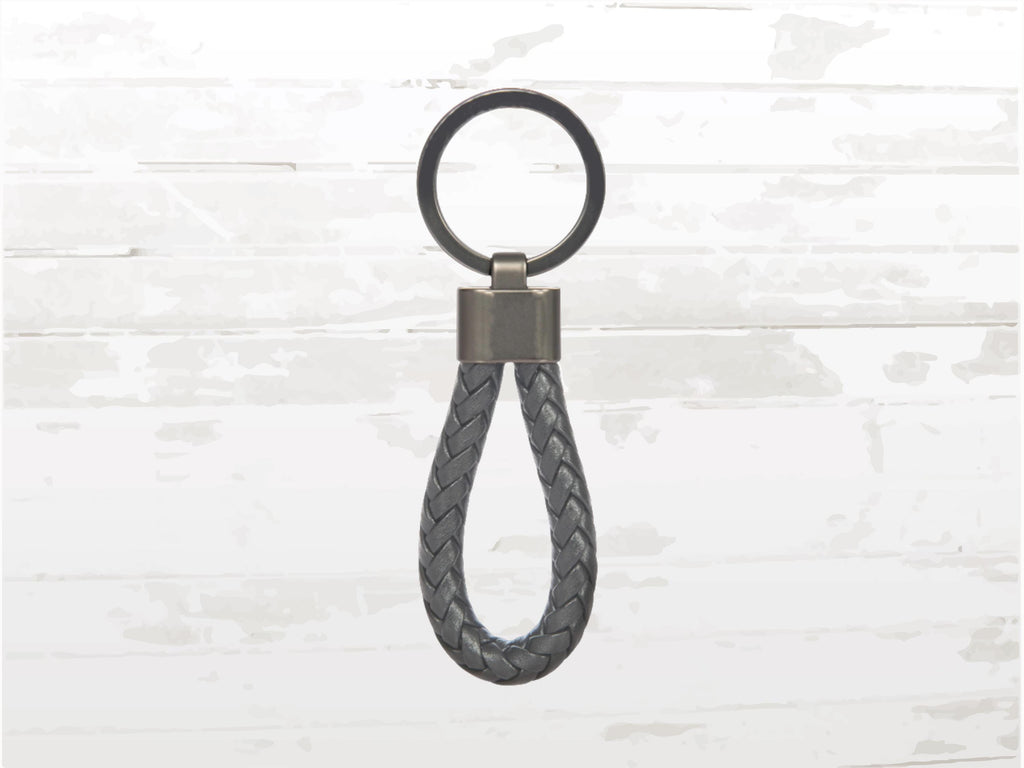 Porsche Design Keyring, Leather Cord, Anthracite Grey, Gift Box