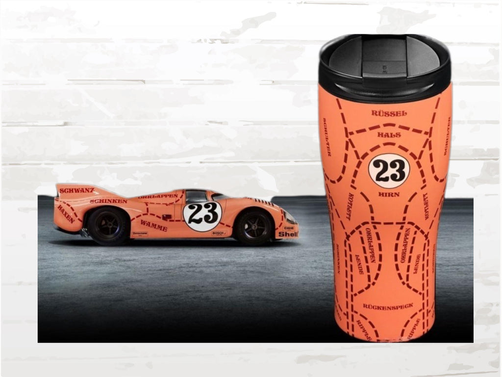 Porsche 917 Pink Pig Thermo Mug: Stainless Steel Collector Gift