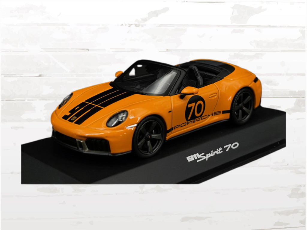 Porsche 911 Spirit 70 Cabriolet 2025 Signal Orange 1:43 Model Car